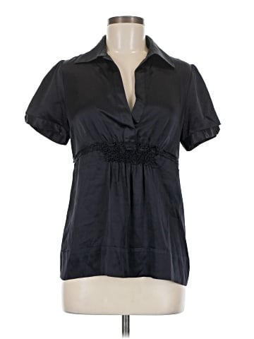 BCBGMAXAZRIA Short Sleeve Silk Top (view 1)