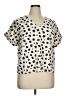 MELLODAY Animal Print Ivory Short Sleeve Blouse Size XL - photo 1