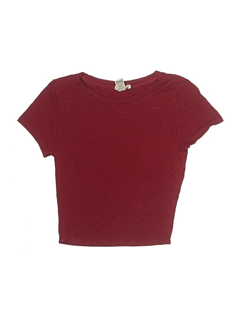 Pre-owned Assorted Brands Kids' Short Sleeve Top Burgundy Crew Neck Tops