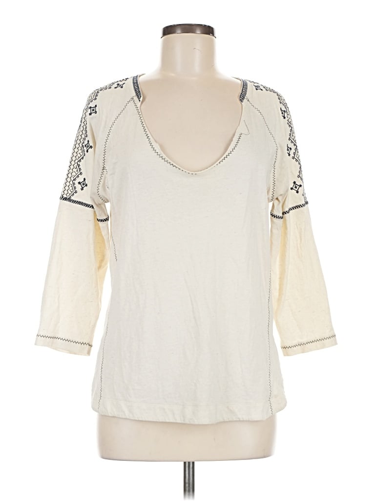 Pre-owned Madewell 3/4 Sleeve T-shirt In Ivory