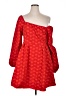 Shein Curve 100% Polyester Hearts Red Cocktail Dress Size 16 Plus (2) - photo 1