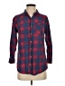 Brooke Leigh Plaid Red Long Sleeve Button-Down Shirt Size S - photo 1