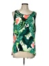 Express 100% Polyester Tropical Green Sleeveless Top Size L - photo 1