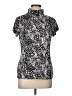 Madison Animal Print Silver Short Sleeve Turtleneck Size L - photo 1