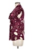 Talbots 100% Polyester Hearts Burgundy Short Sleeve Blouse Size 8 - photo 5