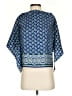J. McLaughlin 100% Acetate Blue 3/4 Sleeve Blouse Size 4 - photo 1