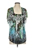Unity World Wear 100% Polyester Teal Green Short Sleeve Blouse Size S - photo 1