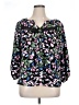Adrienne Vittadini Floral Black 3/4 Sleeve Blouse Size XL - photo 1