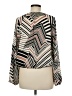 Pleione 100% Polyester Ivory Black Long Sleeve Blouse Size M - photo 2