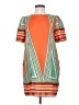 Yumi 100% Polyester Graphic Orange Casual Dress Size 2 - photo 1