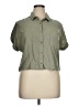 Thread & Supply Solid Green Short Sleeve Blouse Size XL - photo 1