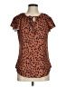 SimpleFun 100% Polyester Brown Short Sleeve Blouse Size M - photo 1