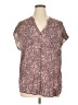 Torrid Floral Purple Short Sleeve Blouse Size 1X Plus (1) - photo 1