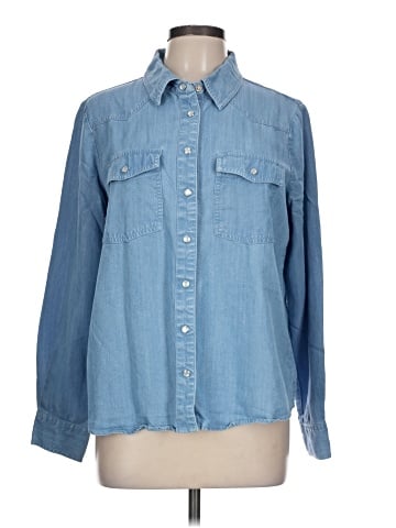 Eva Mendes by New York & Company Long Sleeve Button-Down Shirt (view 1)
