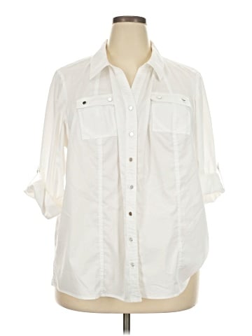 Cj Banks 3/4 Sleeve Button-Down Shirt (view 1)