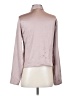 Express 100% Polyester Metallic Tan Long Sleeve Blouse Size S - photo 2