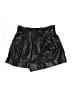 Alice + Olivia 100% Polyurethane Metallic Black Faux Leather Shorts Size S - photo 1