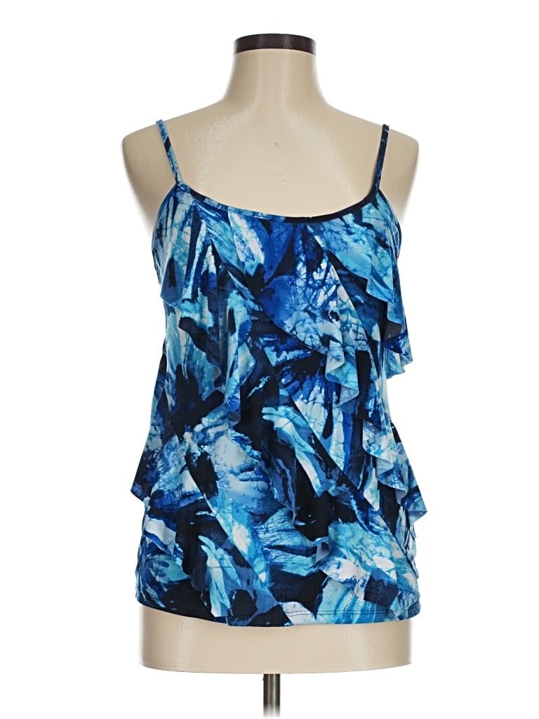 Pre-owned Ab Studio Tank Top Blue Strapless Neckline Tops