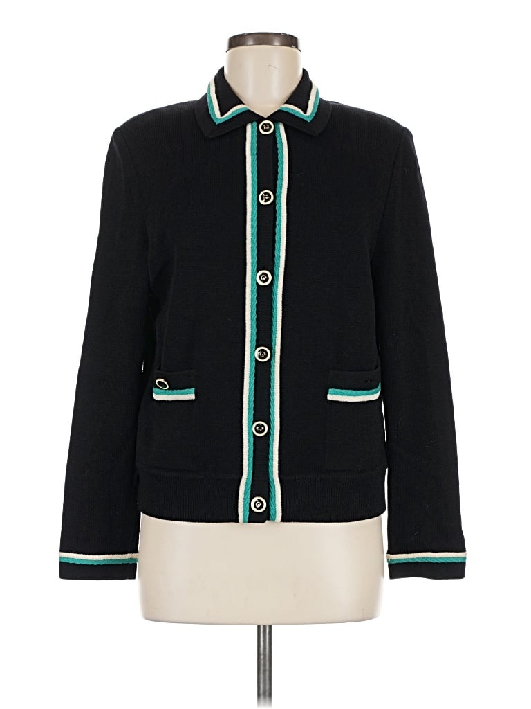 Pre-owned St. John Collection By Marie Gray Cardigan Sweater In Black