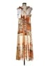 Unbranded Print Orange Casual Dress Size M (estimated) - photo 2