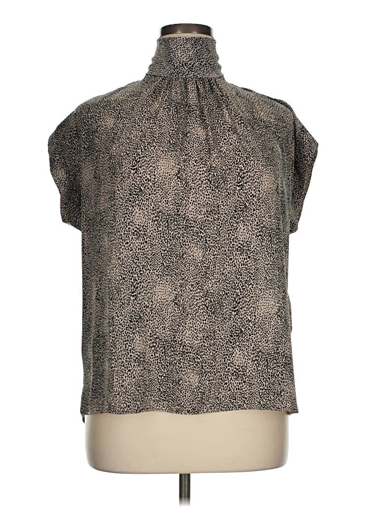 Pre-owned New Look Short Sleeve Blouse In Gray