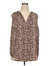 41Hawthorn 100% Polyester Animal Print Brown Sleeveless Blouse Size 2X - photo 1