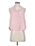HD in Paris Pink Sleeveless Button-Down Shirt Size 0 - photo 1