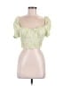 Zara 100% Elastane Green Short Sleeve Top Size M - photo 1