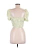 Zara 100% Elastane Green Short Sleeve Top Size M - photo 2