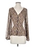 Final Touch 100% Polyester Brown Long Sleeve Blouse Size S - photo 1