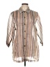 TanJay Stripes Brown 3/4 Sleeve Blouse Size L - photo 1