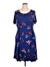 Evri Print Blue Casual Dress Size 1X - photo 1