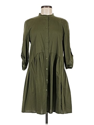 Madewell Button-Front Mini Shirtdress in Poplin (view 1)