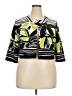 Danny & Nicole Print Green Jacket Size 18 - photo 1