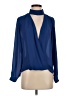 Three Eighty Two 100% Polyester Blue Long Sleeve Blouse Size S - photo 1