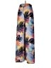 Forever 21 100% Polyester Tropical Blue Casual Pants Size M - photo 2
