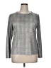 DKNY Metallic Silver Long Sleeve Top Size XL - photo 1