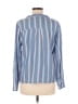 Krazy Kat 100% Cotton Stripes Blue Long Sleeve Blouse Size M - photo 2
