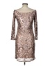 BCBGMAXAZRIA Metallic Silver Cocktail Dress Size L - photo 2