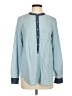 Vince. 100% Lyocell Color Block Blue Long Sleeve Button-Down Shirt Size S - photo 1