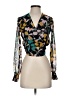 Bar III 100% Polyester Black Green Long Sleeve Blouse Size XS - photo 1