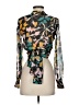 Bar III 100% Polyester Black Green Long Sleeve Blouse Size XS - photo 2
