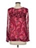J.Crew 100% Silk Paisley Pink Long Sleeve Silk Top Size 8 - photo 2