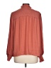 Calligraphie 100% Polyester Orange Long Sleeve Blouse Size L - photo 2