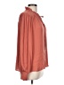 Calligraphie 100% Polyester Orange Long Sleeve Blouse Size L - photo 4