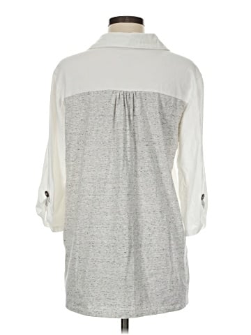 Neon Buddha 3/4 Sleeve Button-Down Shirt (view 2)