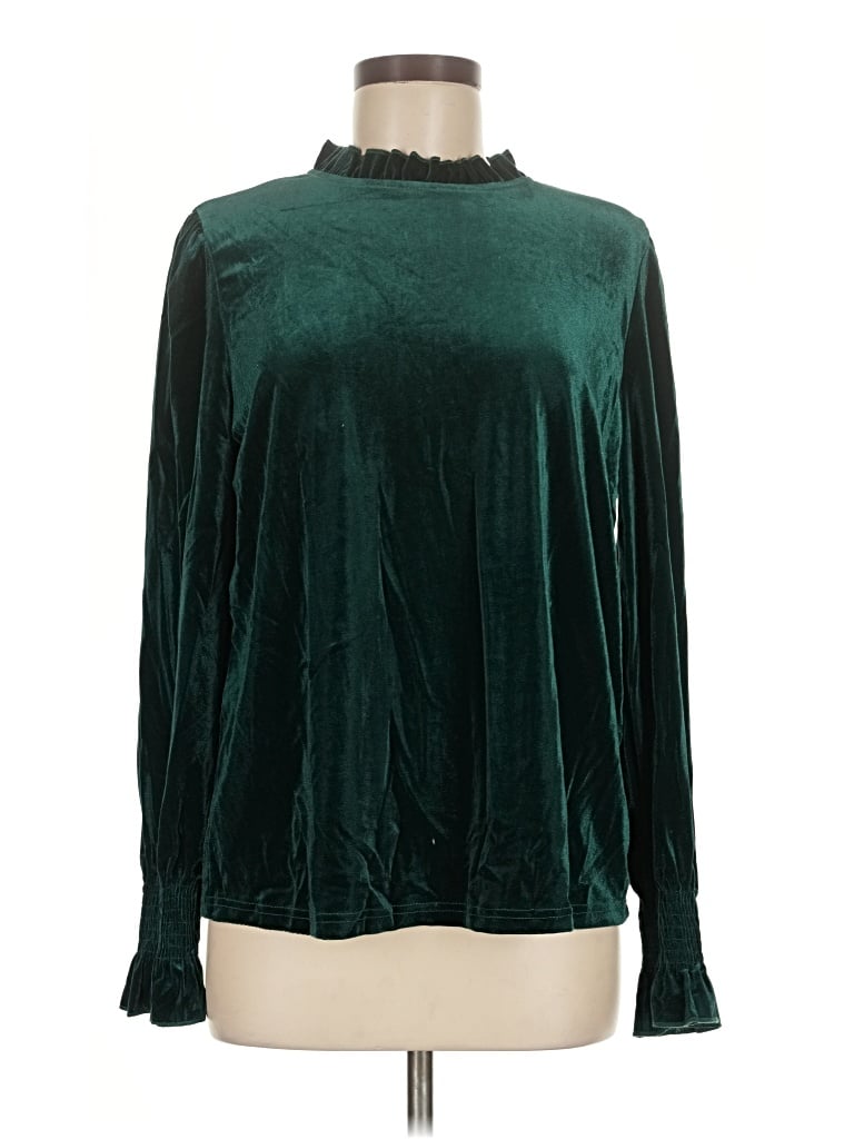 Pre-owned Shein Long Sleeve Blouse In Green