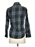 Flannel 100% Cotton Plaid Blue 3/4 Sleeve Button-Down Shirt Size XS (0) - photo 2