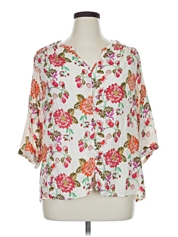 Rose + Olive 3/4 Sleeve Blouse (view 1)