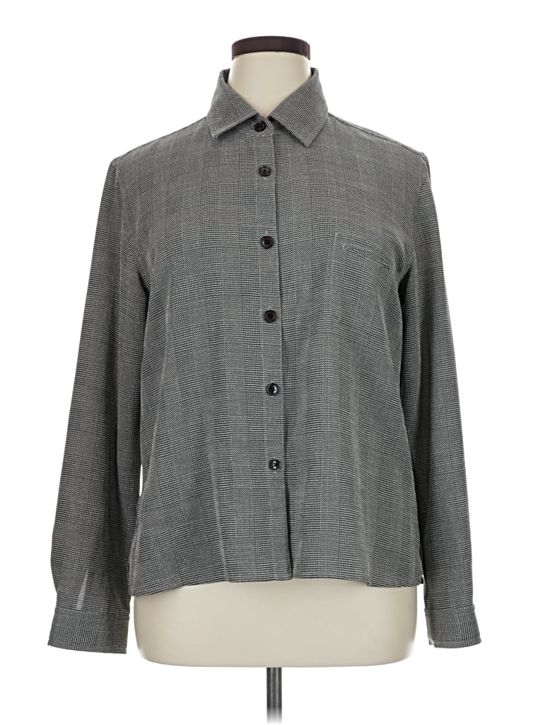 Pre-owned Coldwater Creek Long Sleeve Blouse In Gray